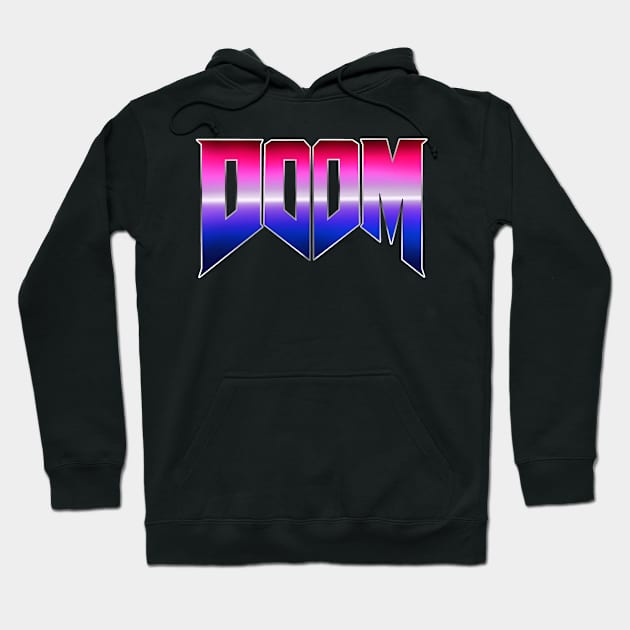 Retro Doom Text Effect Hoodie by Homoragomo